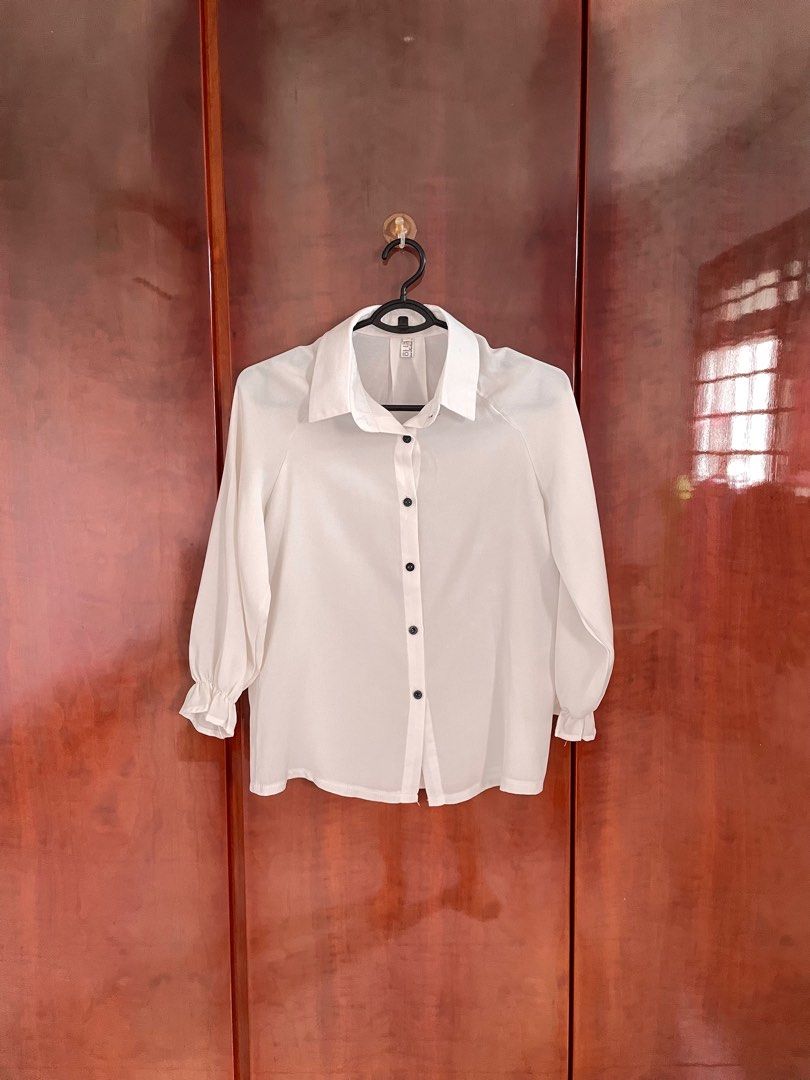 White chiffon deals shirt dress