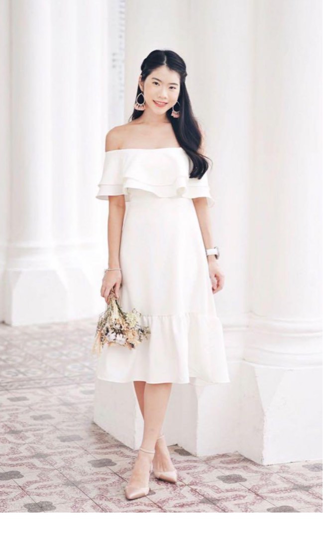 Cheap white off best sale the shoulder dress