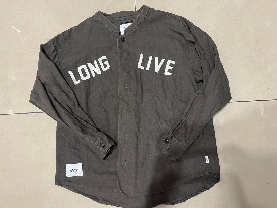 WTAPS LEAGUE LS COTTON FLANNEL 21AW 棒球外套無領襯衫, 他的時尚