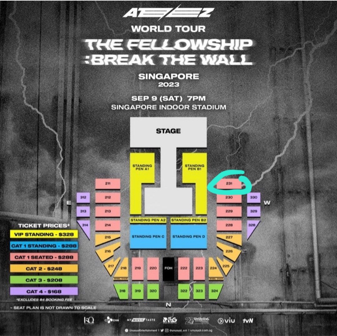 WTS ATEEZ Concert CAT 1 seated Tickets X 2, Tickets & Vouchers, Event