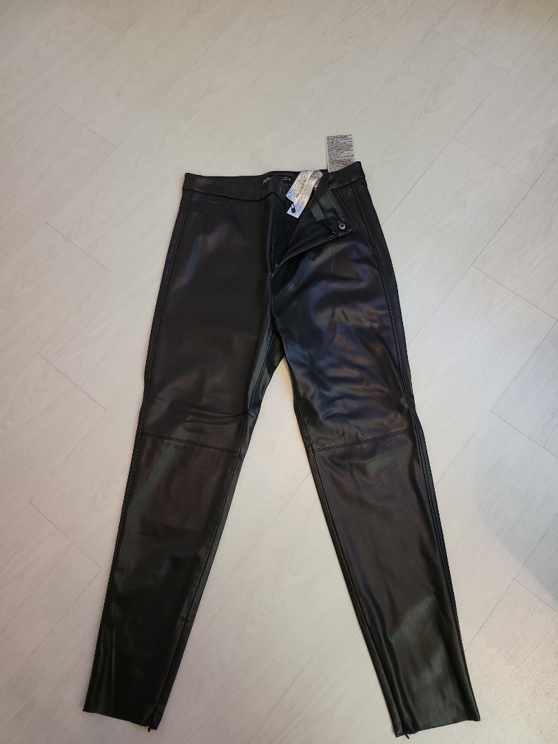 Zara Leather Pants, Women's Fashion, Bottoms, Jeans & Leggings on Carousell