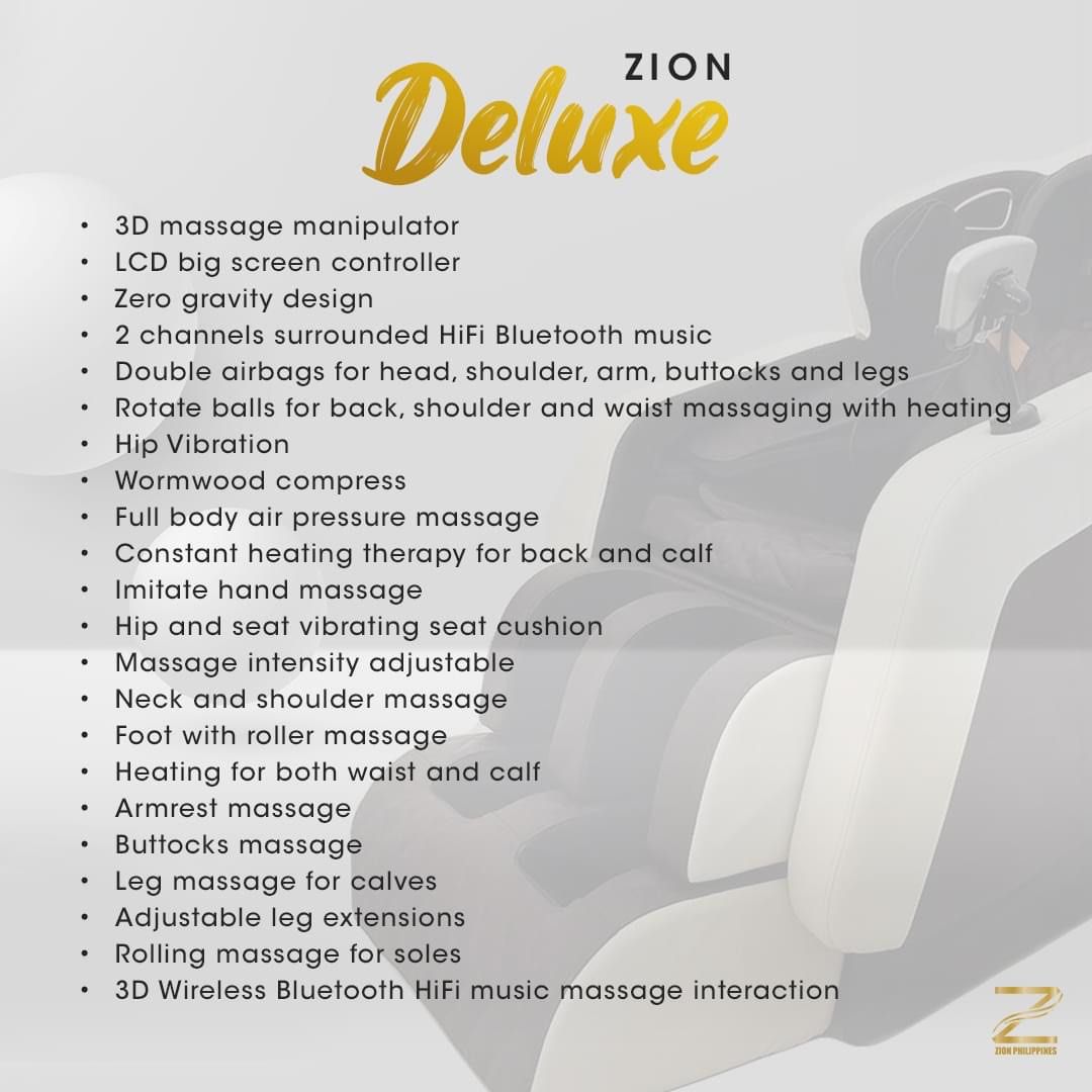 ZION DELUXE MASSAGE CHAIR & ZION QUEEN MASSAGE CHAIR, Furniture & Home