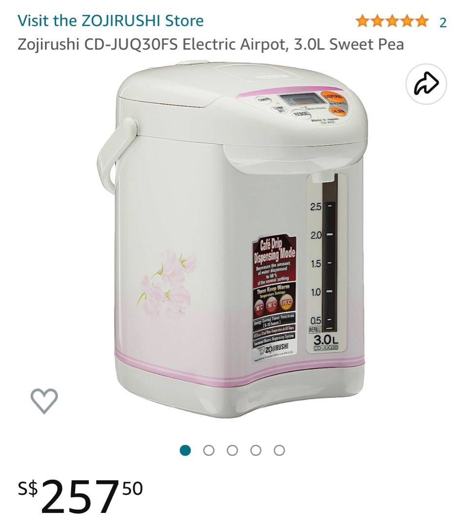 Zojirushi Hot water dispenser 3L, TV & Home Appliances, Kitchen Appliances,  Kettles & Airpots on Carousell