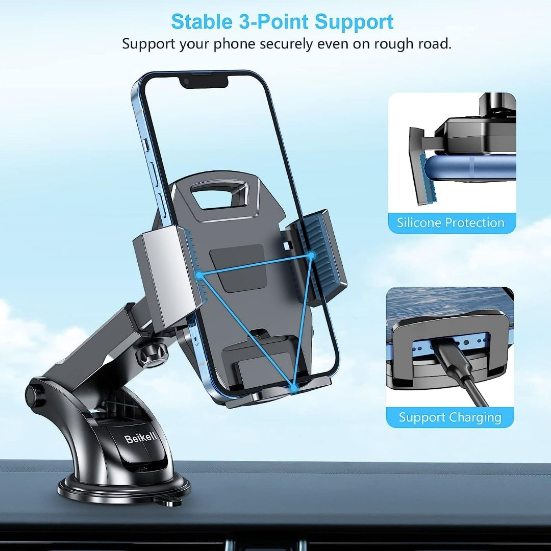 TOPK Car Phone Holder Strong Sticky Adjustable 360° Rotation for