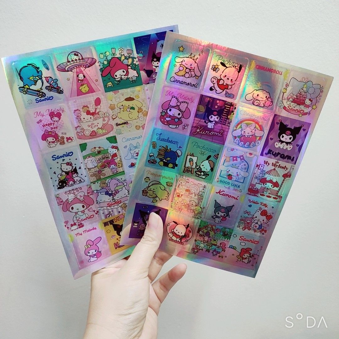 2 Sheets Set Sanrio Glitter Sticker, Hobbies & Toys, Stationery & Craft ...