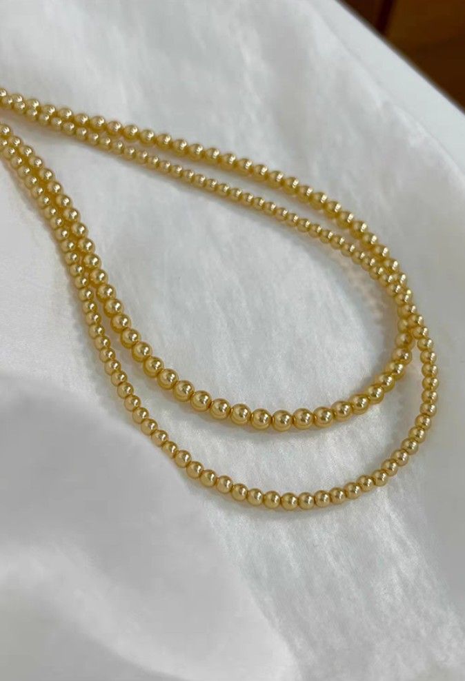 Gold moti chain design shop