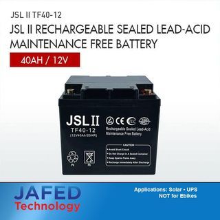 40AH 12V JSL II Maintenance Free Rechargeable Solar UPS Valve Regulated Lead Acid Battery