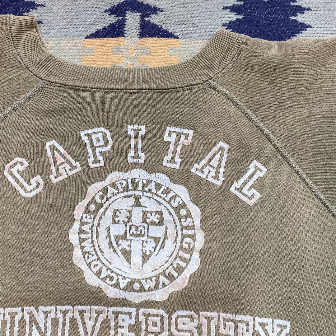 60 s VINTAGE CAPITAL UNIVERSITY SHORT SLEEVE SWEATSHIRT FADED