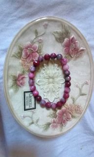 6mm Ruby Zoisite,  semi- precious stone charm bracelet,