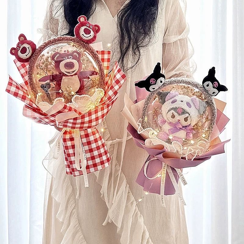 情人節 庫洛米花束玩偶公仔 生日禮物 畢業公仔 graduation bouquets畢業花束/sanrio kuromi ...