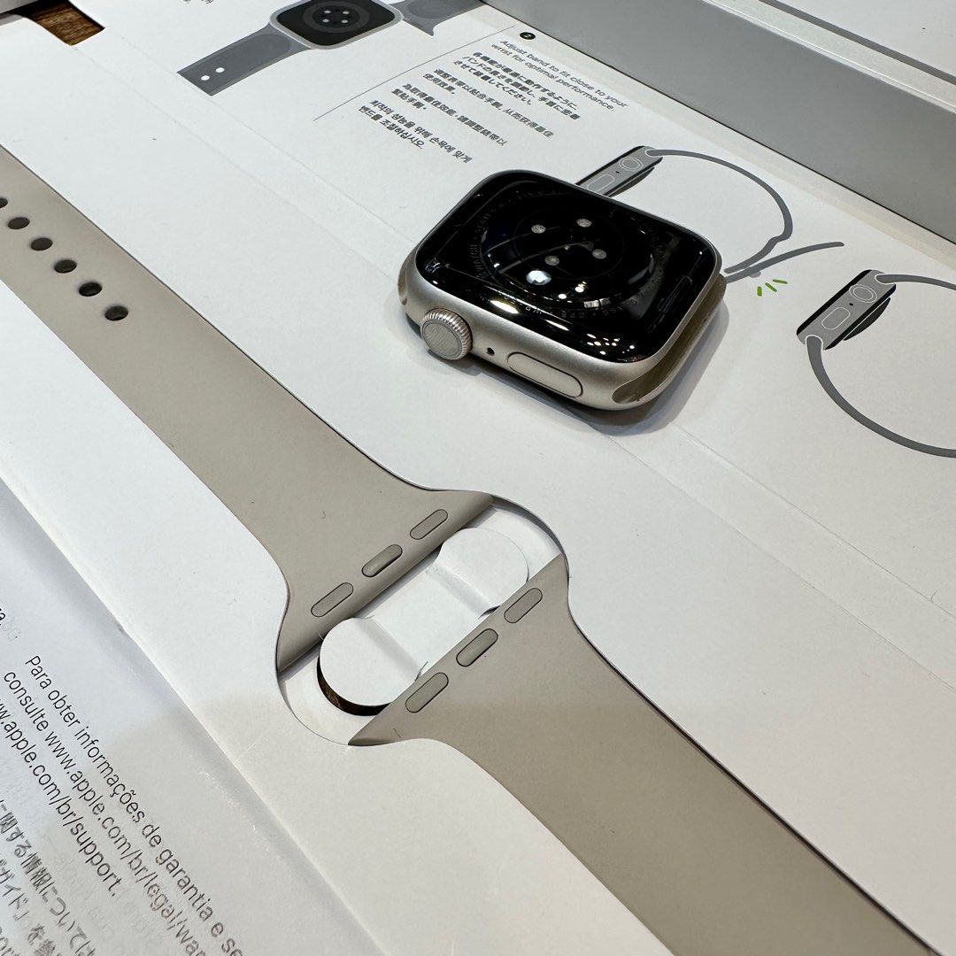 現貨！極新品超美Apple Watch S8 41mm GPS星光色, 手機及配件, 智慧