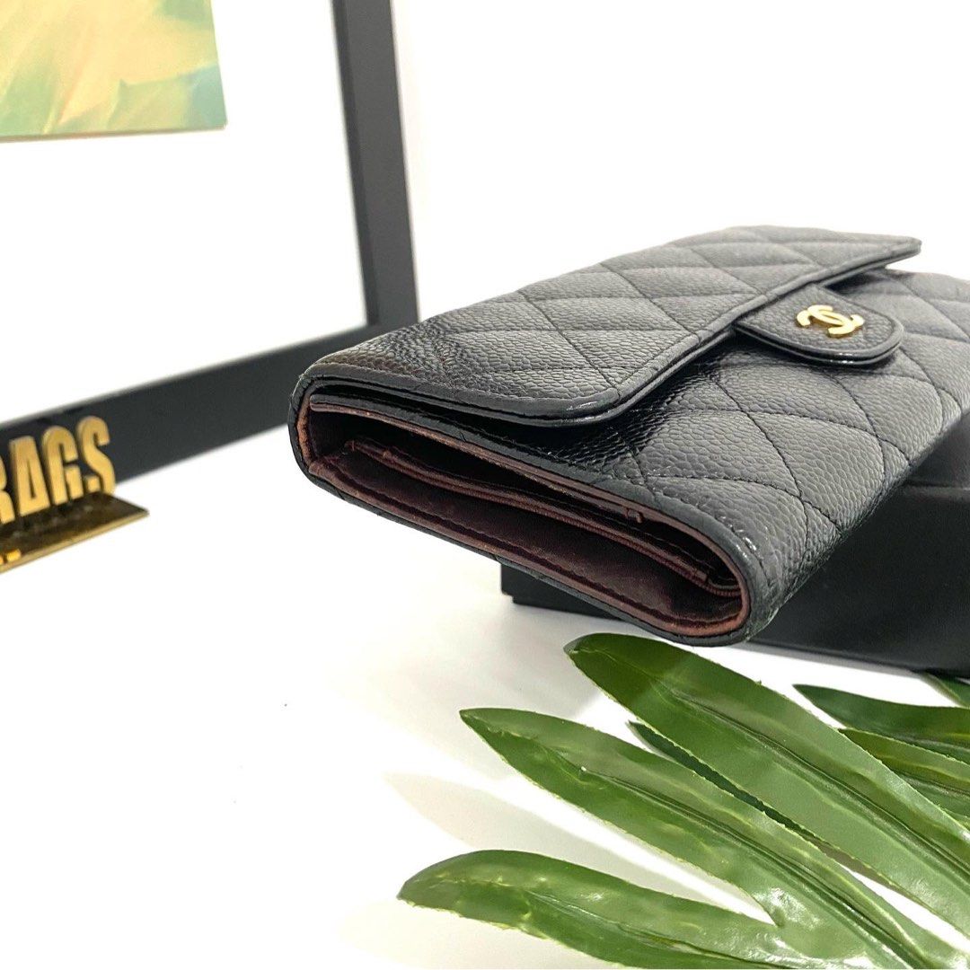 CHANEL Cambon Zip Long Wallet Black Calfskin Silver Hardware 2012 - BoutiQi  Bags