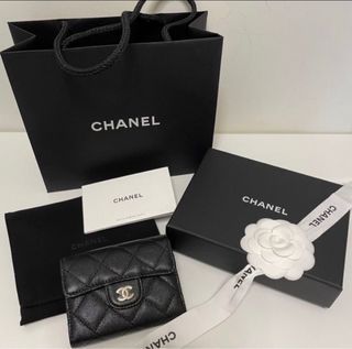 全新真品 CHANEL 香奈兒 經典款 CF 羊皮 金釦卡包 零錢包 小皮夾 AP0214
