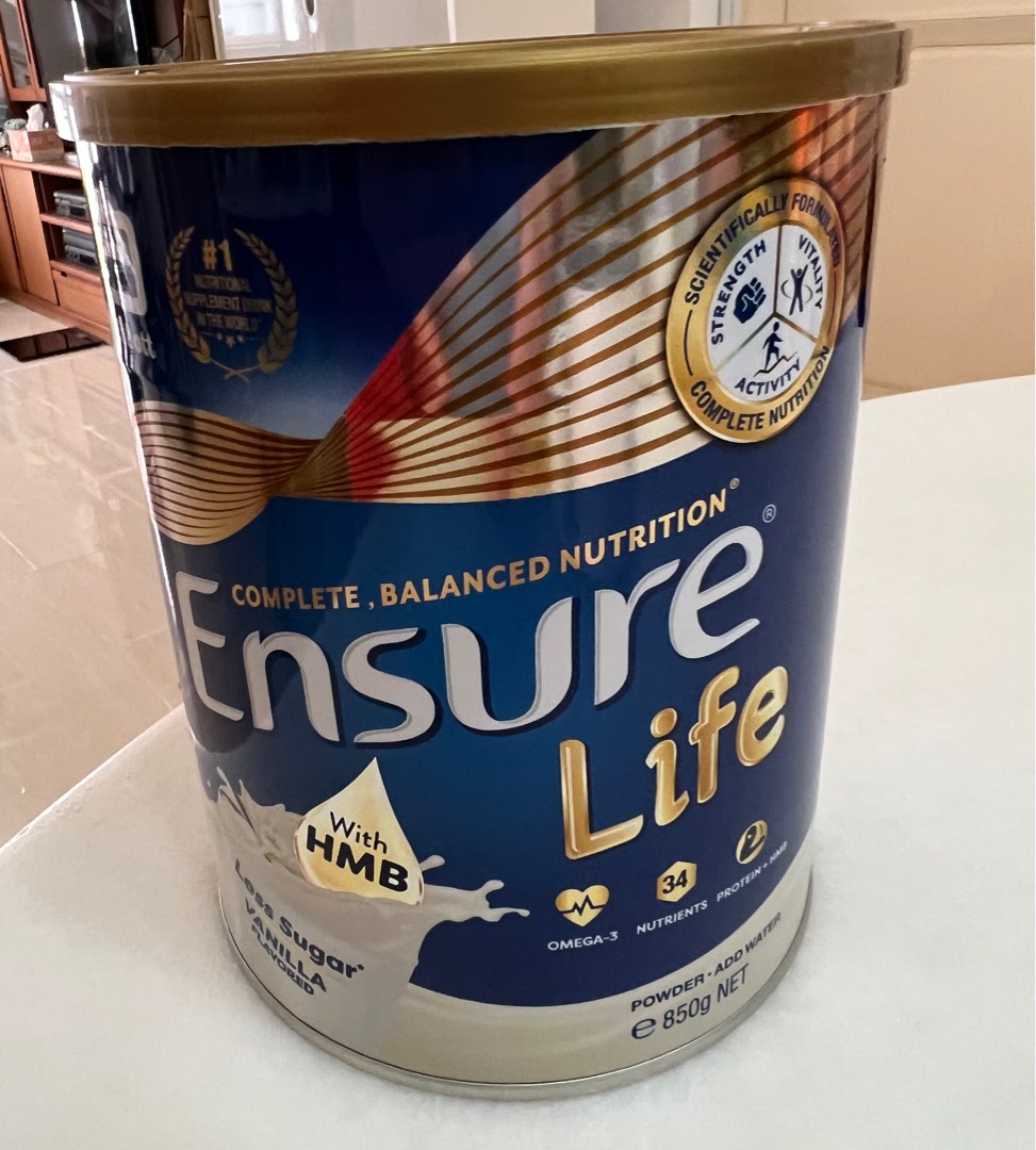 Abbott Ensure Life with HMB Less Sugar Milk Powder (Vanilla) 850g