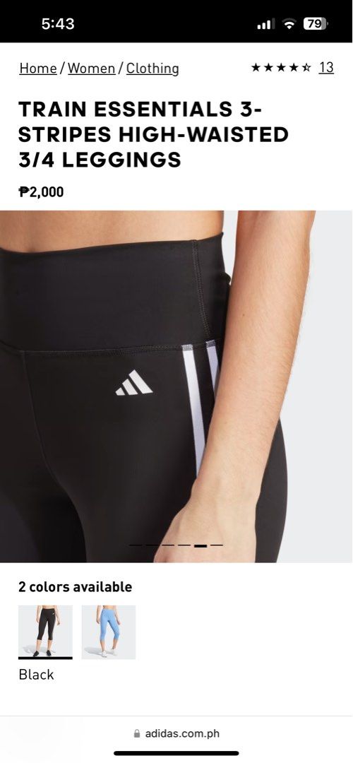 ADIDAS Women's adidas Training Essentials 3-Stripes High-Waisted Short  Leggings