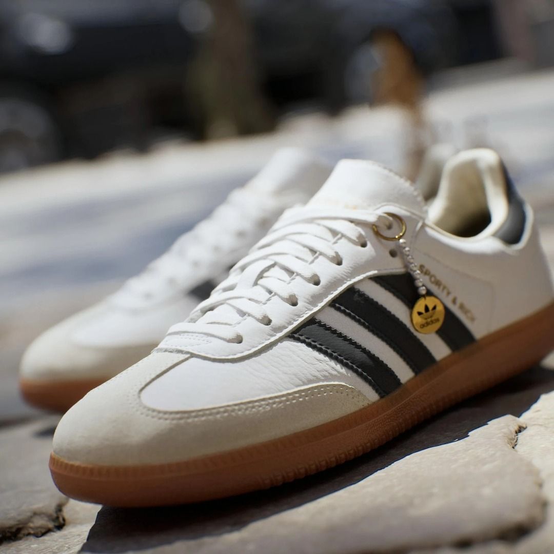 Adidas Samba OG Sporty & Rich White Black, Men's Fashion, Footwear