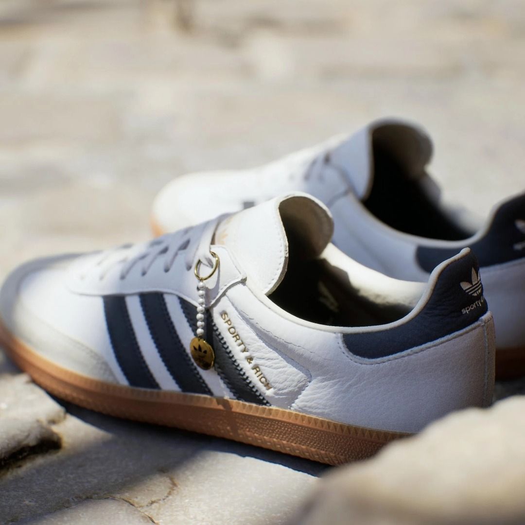 Adidas Samba OG Sporty & Rich White Black, Men's Fashion, Footwear