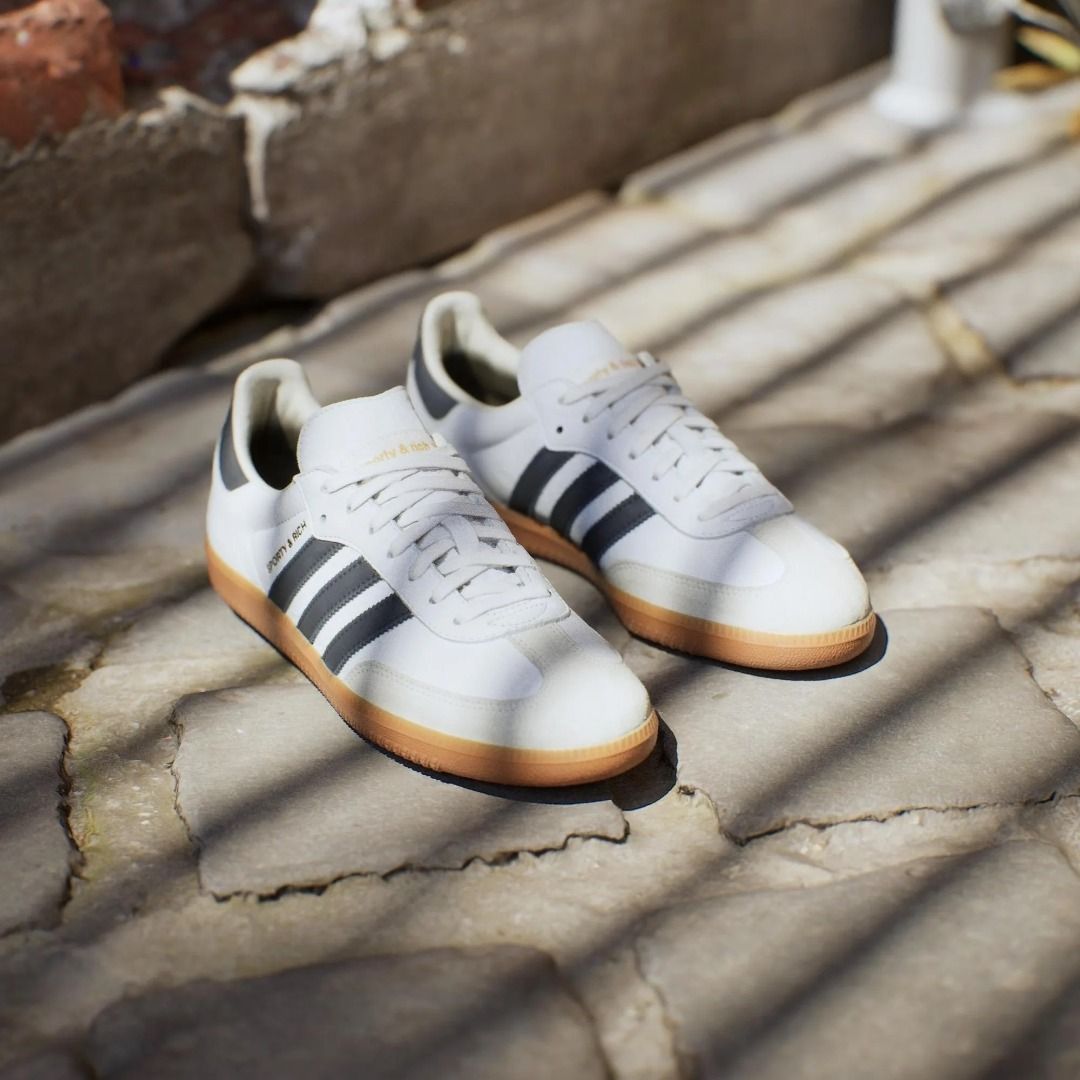 Adidas Samba OG Sporty & Rich White Black, Men's Fashion, Footwear