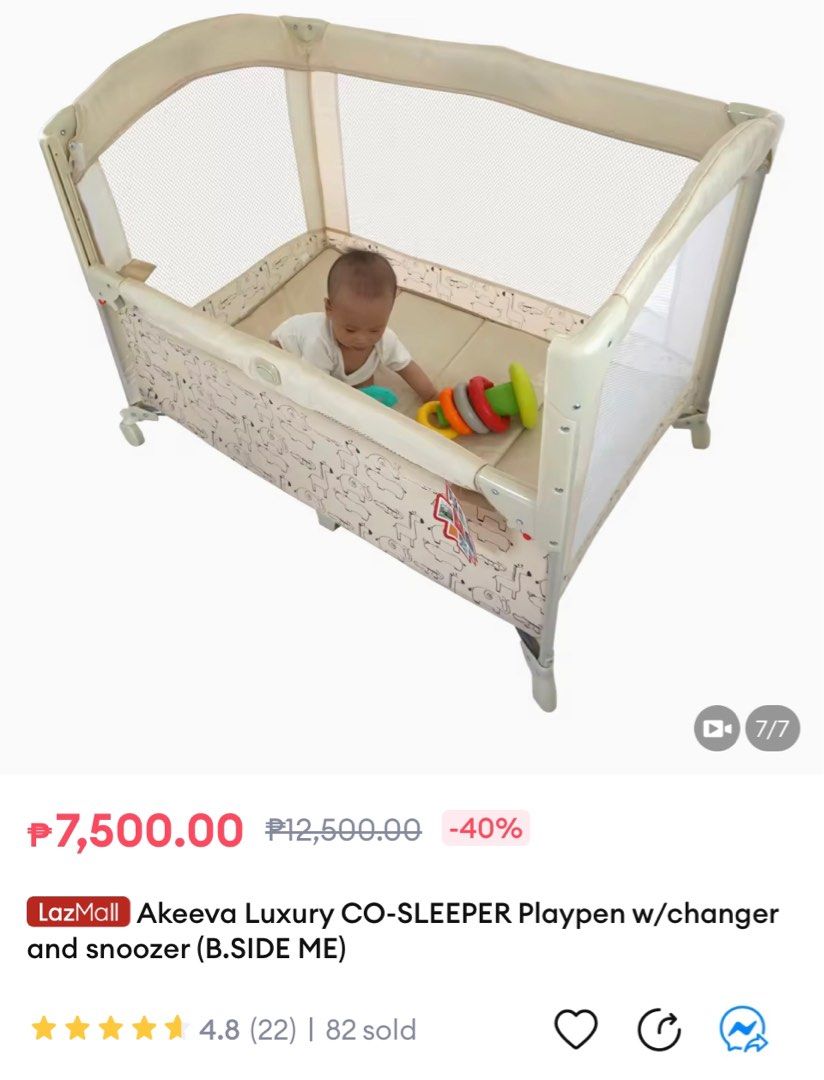 Akeeva Luxury Cosleeper crib on Carousell