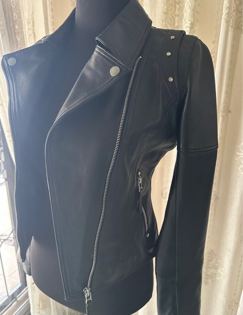 Armani Leather Jacket, Women's Fashion, Coats, Jackets and Outerwear on ...