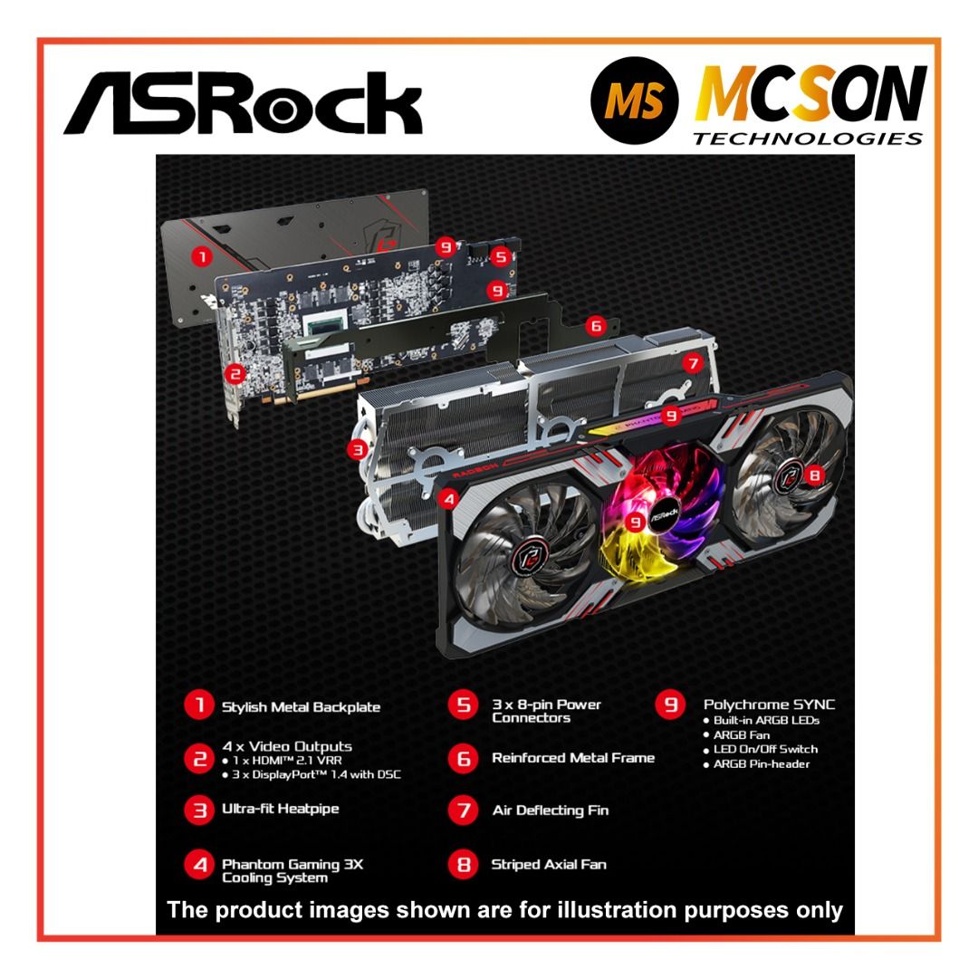 ASRock  AMD Radeon™ RX 6800 XT Phantom Gaming 16GB OC