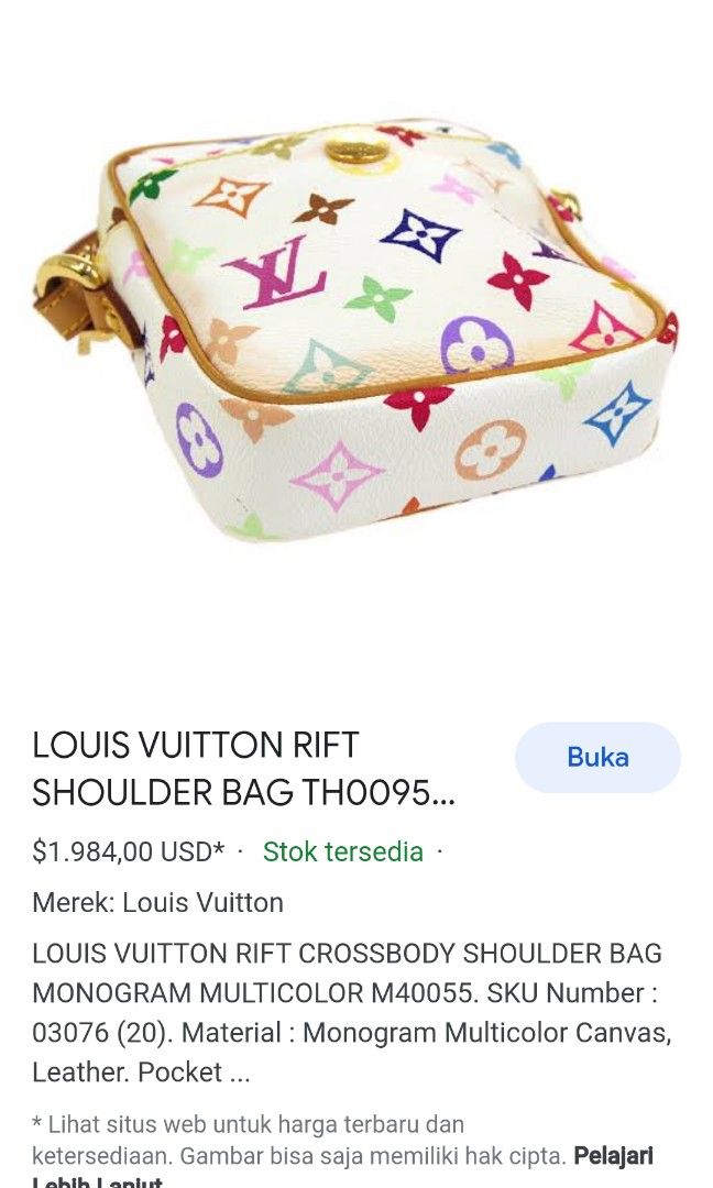 LOUIS VUITTON RIFT SHOULDER BAG TH0095 WHITE MONOGRAM MULTICOLOR M40055  03076