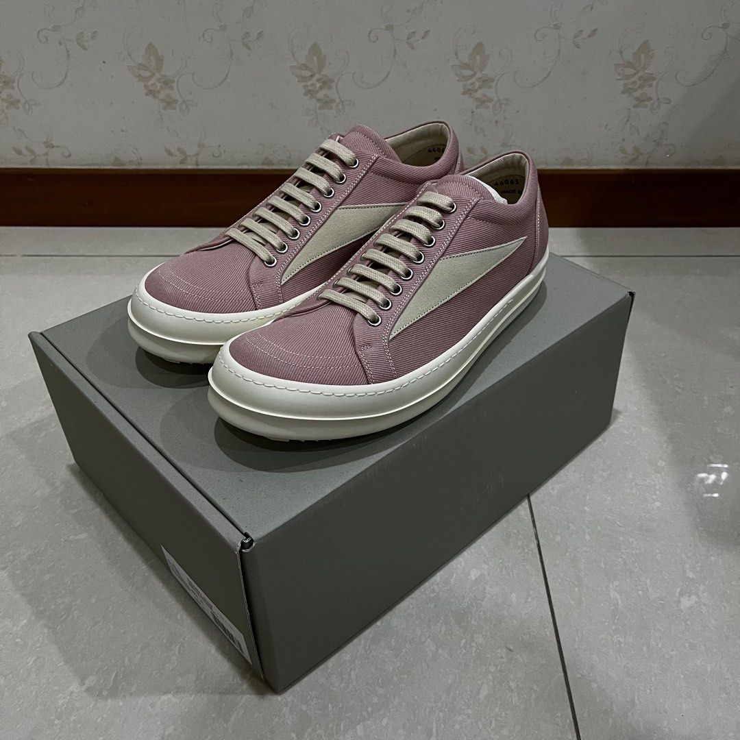 Authentic Rick Owens DRKSHDW Vintage Vans Sneakers Faded Pink Canvas