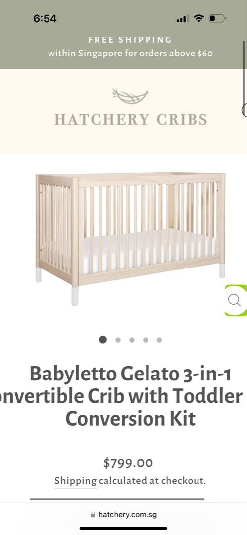 Babyletto Gelato 3-in-1 Convertible Cot, Babies & Kids, Baby Nursery ...