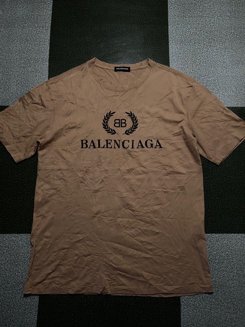 Balenciaga brown t best sale shirt