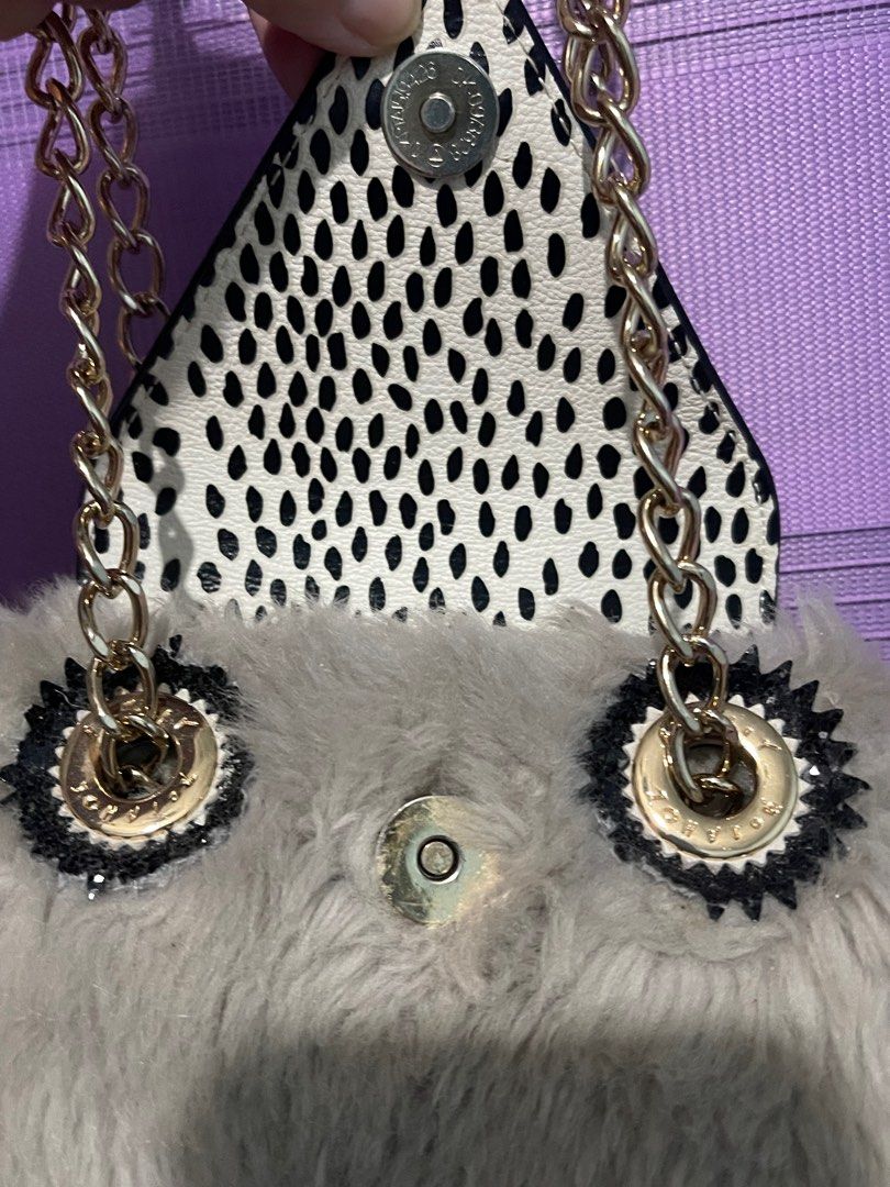 BETSEY JOHNSON FAUX FUR OWL SLING BAG Women s Fashion Bags