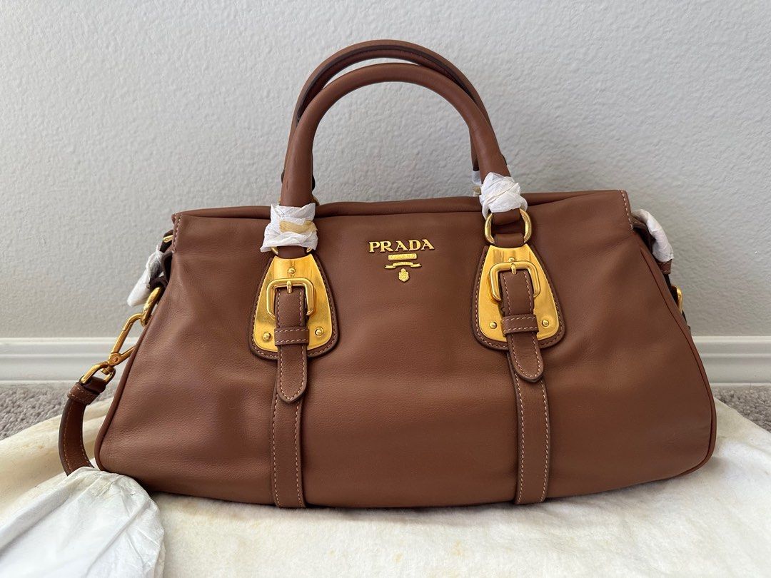 PRADA Handbag BN1903 2way Mini Boston leather Brown Women Used