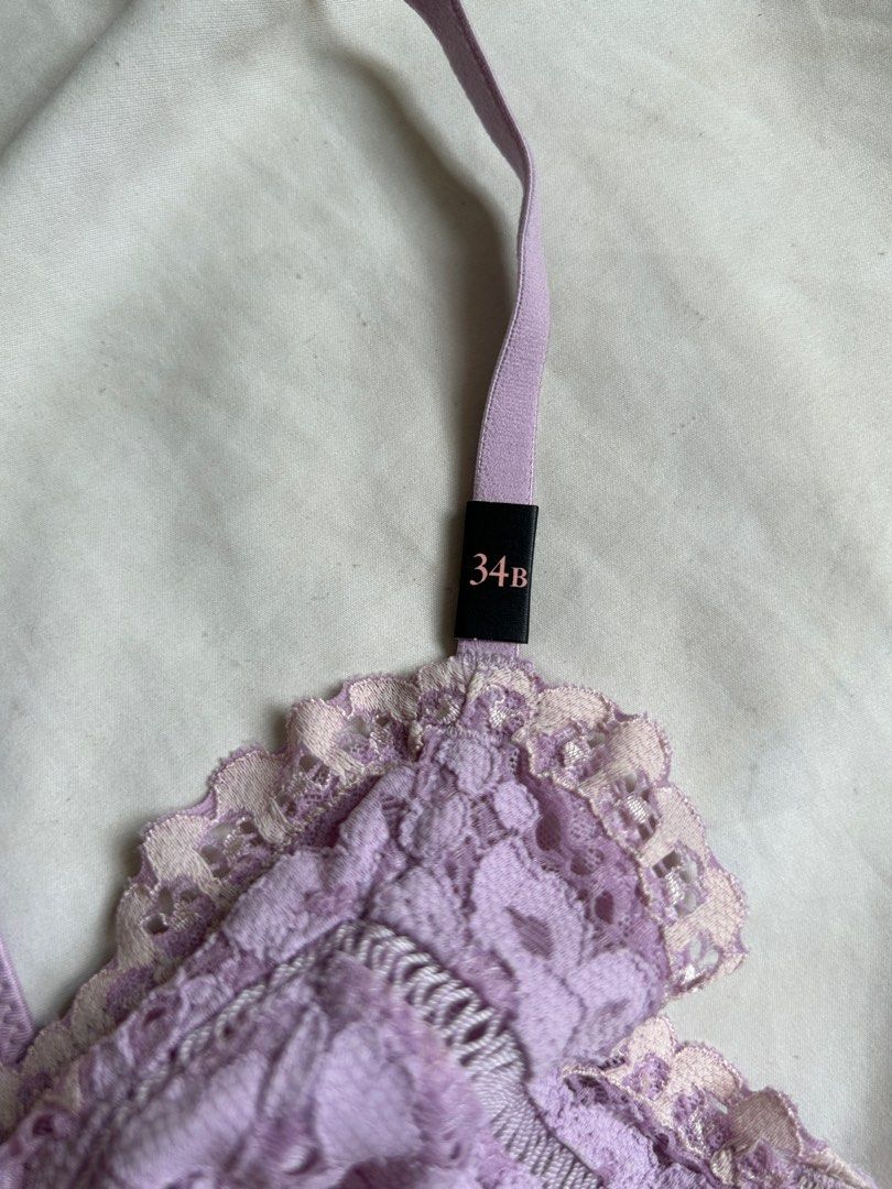 BNWT VS VICTORIA’S SECRET purple lace sexy back bralette bra front clasp