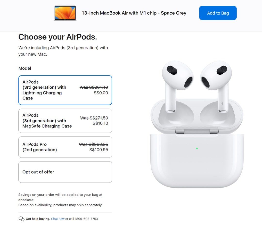 Mac and hotsell free airpods