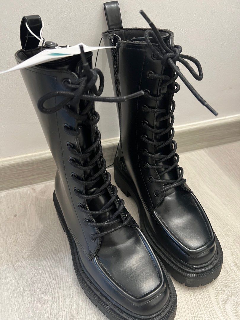 Brand New Monki Lace up Chunky boots