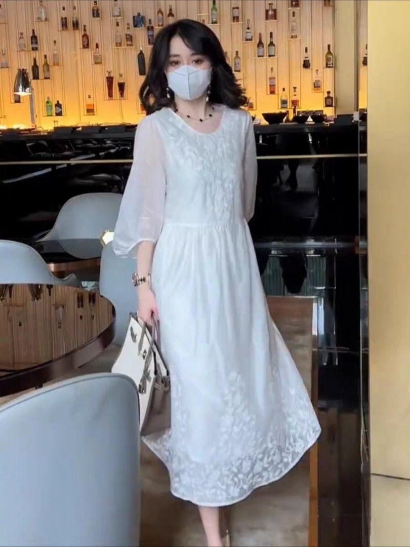 Casual white dress discount plus size