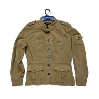 Calvin Klein Corduroy Brown Military Women Jacket Vintage Vtg Japan