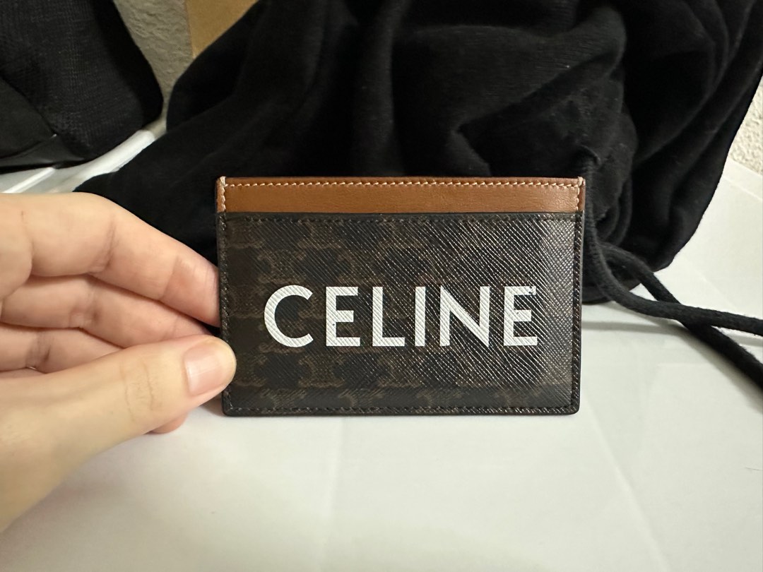 Celine Card Holder In Triomphe Canvas Tan, Luxury, Bags & Wallets on ...