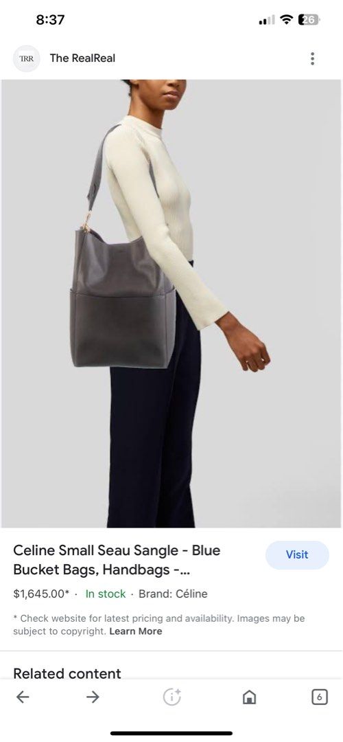 Celine sangle bucket bag shop in soft grained calfskin
