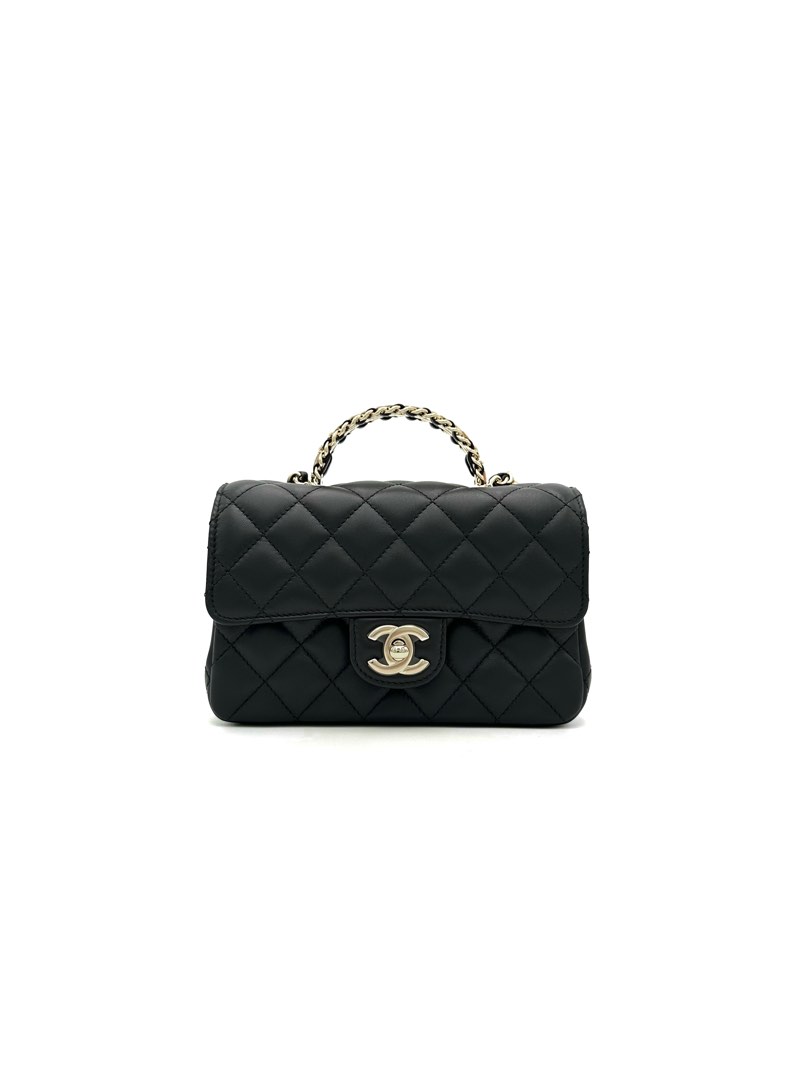 Chanel 23A Crystals Top Handle Mini (Black) - Brand New, Luxury