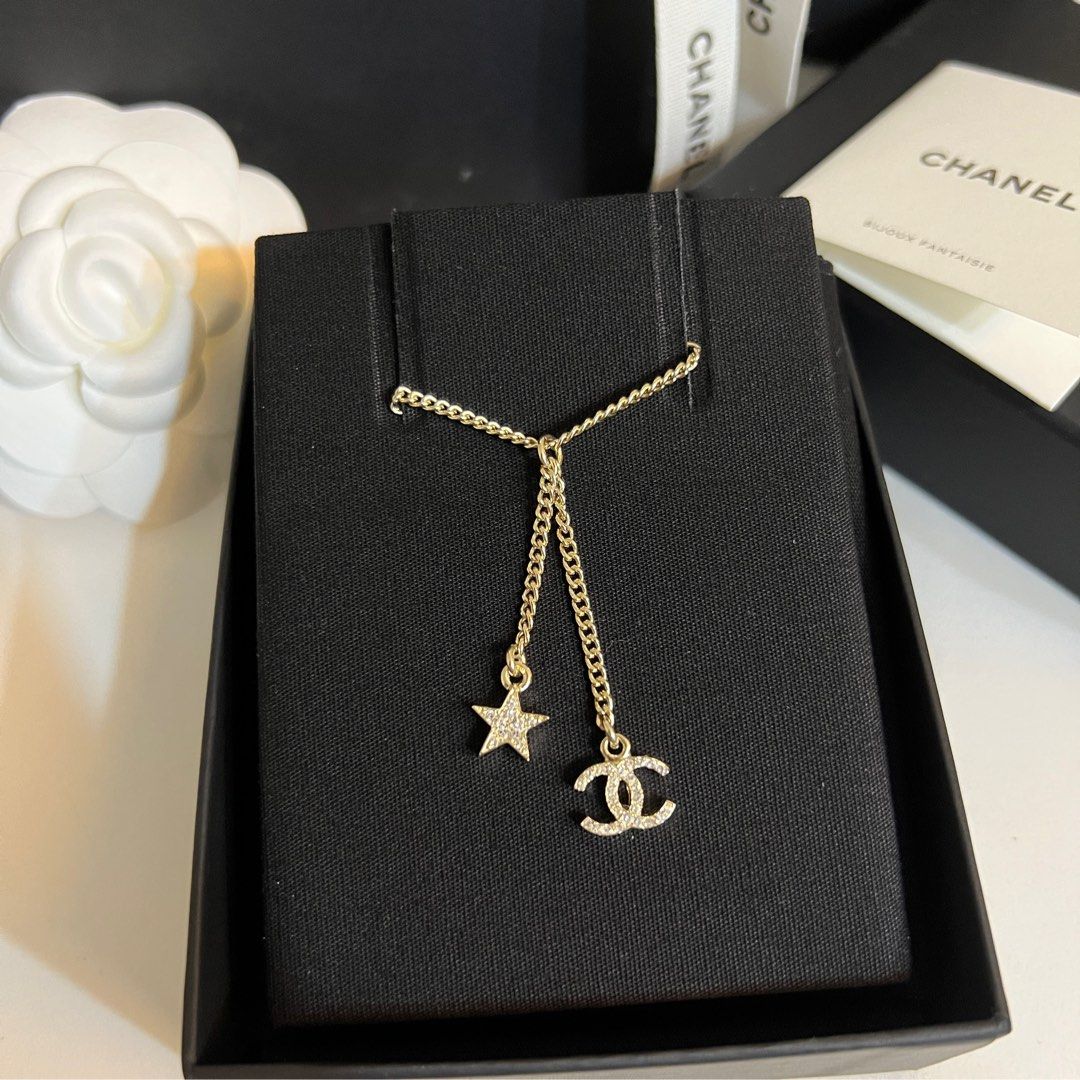 Dainty chanel necklace sale