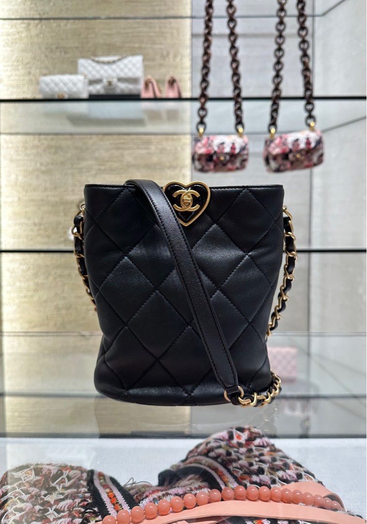 Chanel bucket bag 2025 black