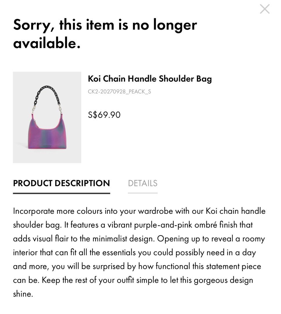 Charles & Keith Koi Chain Handle Shoulder Bag in White