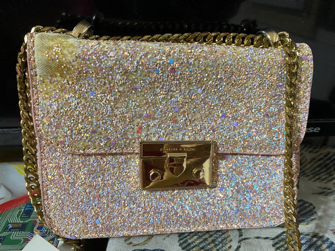 Charles and keith glitter sling bag hotsell