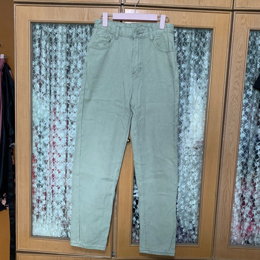 Cheap Women Denim Torn Jeans Overall Dungarees Checkered Pants