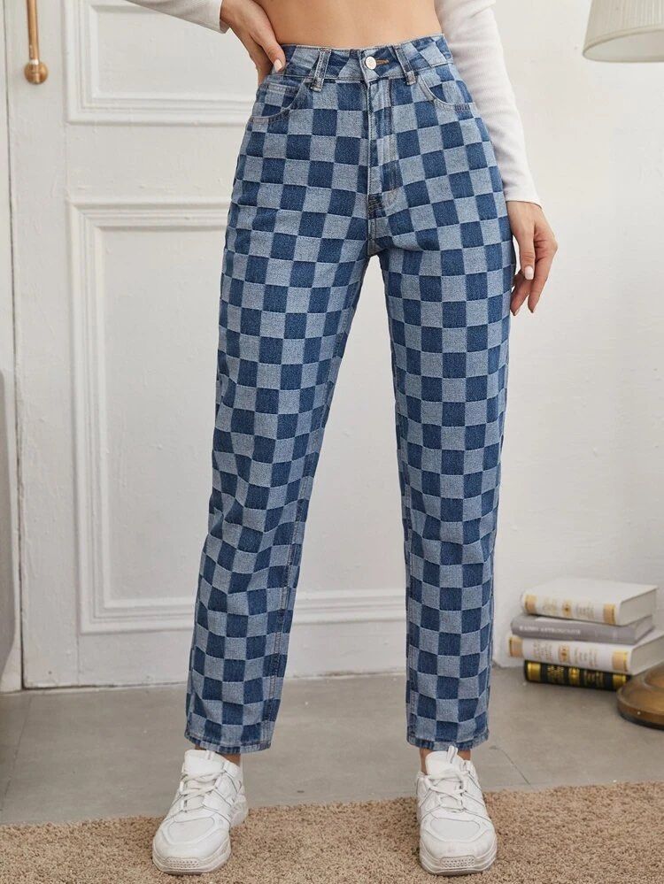 Checkered pantalon discount