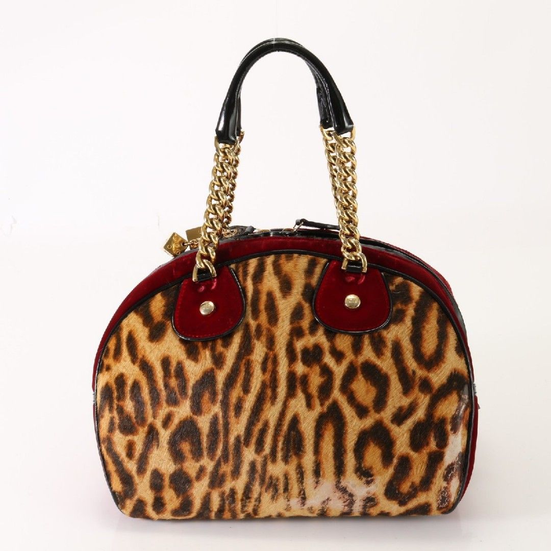 Christian Dior Gambler Bowler Bag in Leopard Pony Hair & Red Velvet, A –  Pechuga Vintage