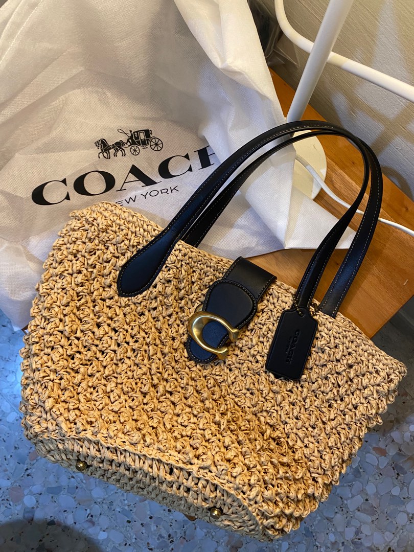 Coach wicker purse deals