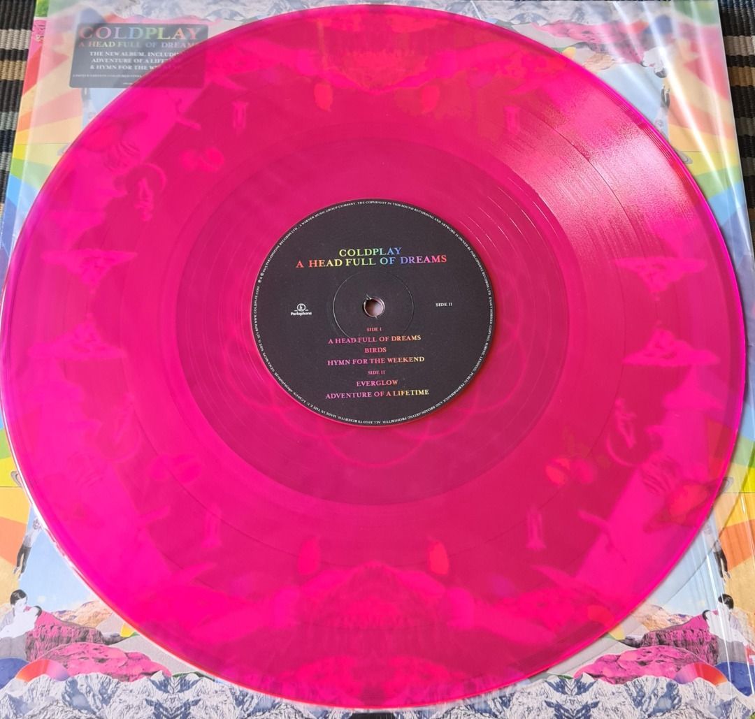 Coldplay – A Head Full Of Dreams - 2 X Vinyl, LP, Stereo, Pink Neon  Translucent Vinyl, LP, Blue Translucent Album, Limited Edition 2015 USA &  Europe, Hobbies & Toys, Music 