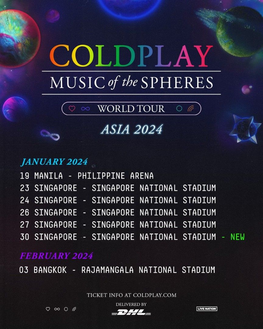 Coldplay Music of the Spheres Concert 2024, Tickets & Vouchers, Event