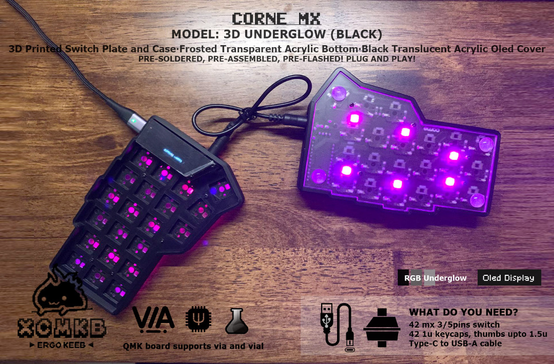 Corne Crkbd 40 Split Keyboard QMK VIAL Prebuilt, Computers & Tech